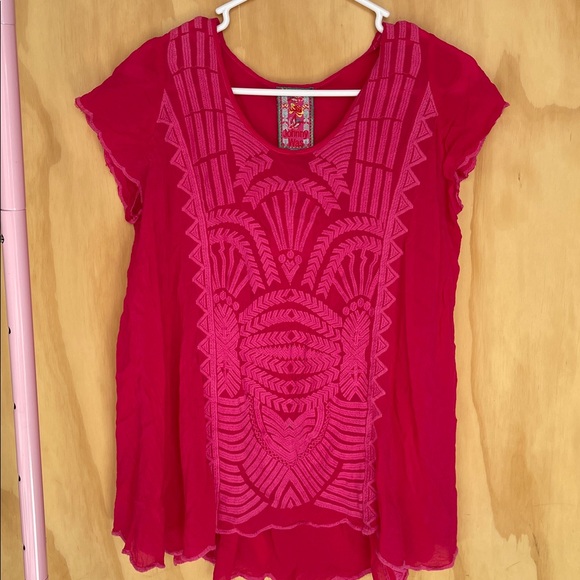Johnny Was Fuchsia Embroidered Blouse - Picture 1 of 4